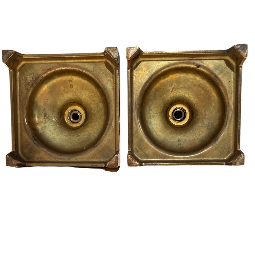 Vintage CM Solid Brass Candlestick Holders 9.75” tall, 1 Pair of Two - Picture 4 of 9